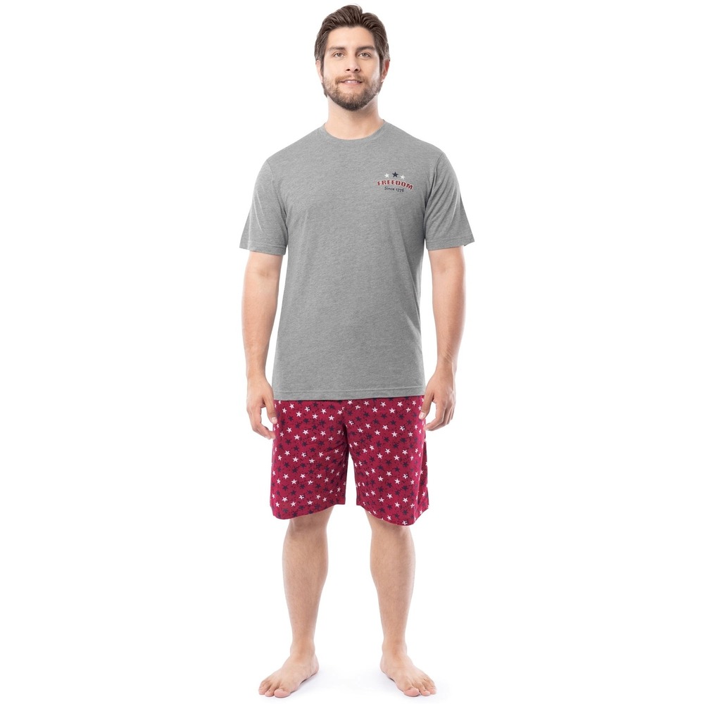 Fruit of the Loom Mens Pajama Set Size M Freedom Patriotic Stars Sleep Set NWT